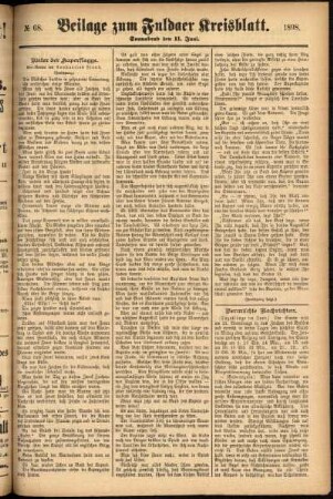 Zweite Ausgabe vom Samstag, den 11. Juni 1898.