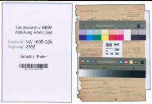 Entnazifizierung Peter Arnolds , geb. 31.03.1898 (Schlosser)