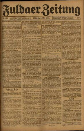 Ausgabe vom Mittwoch, den 05. Mai 1920.