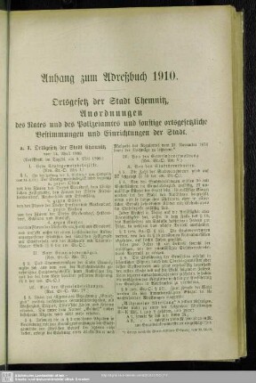 Anhang zum Adreßbuch 1910