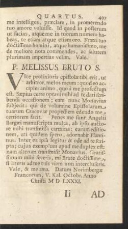 P. Melissus Bruto S.
