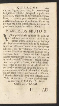 P. Melissus Bruto S.
