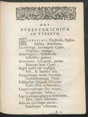 Ode Pure-Pyrrichica Ad Venerem.