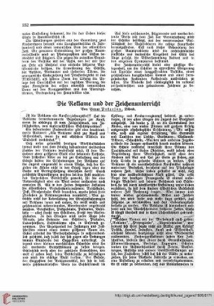 N.F. 6.1926 S. 152-159: Die Reklame und der Zeichenunterricht