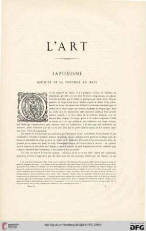 1: Japonisme, [1] : Histoire de la poétesse Ko Mati
