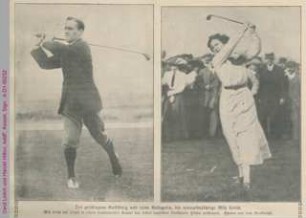 Cecil Leitch und Harold Hilton, englische Amateur-GolfspielerInnen