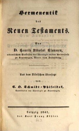 Hermeneutik des Neuen Testaments