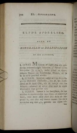 Elfde Afdeeling. Over De Mineralen of Delfstoffen In Het Algemeen