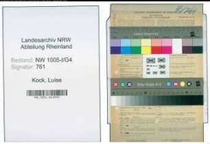 Entnazifizierung Luise Kock , geb. 06.12.1890 (Postbeamtin)