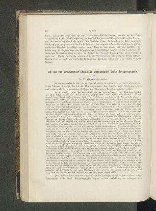 Ein Fall von extrauteriner Gravidität, diagnostiziert durch Röntgenographie.