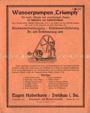 Wasserpumpen für Industrie und Landwirtschaft