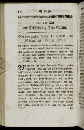 Auf das Fest der Erscheinung Jesu Christi.