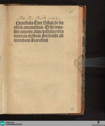 De duobus amantibus Euryalo et Lucretia
