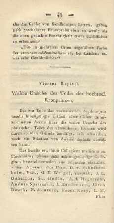Viertes Kapitel. Wahre Ursache des Todes des hochseel. Kronprinzen