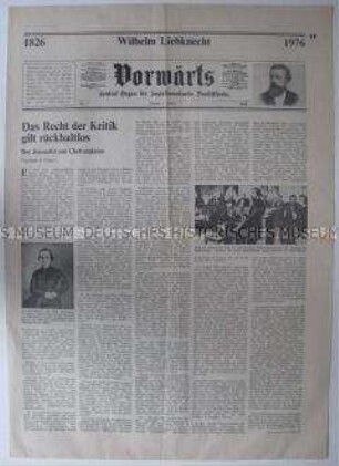 Beilage des "Vorwärts" über Wilhelm Liebknecht
