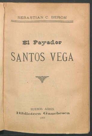 El payador Santos Vega