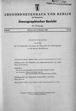 Nr. 21 (47), 24. Oktober 1960