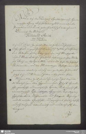 6: Zeugnis der Universität Göttingen vom 11. März 1823 für Ferdinand Reich - XVII 486 4. (6)