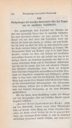 100-123 Kundgebungen des deutschen Episcopates über das Dogma von der päpstlichen Unfehlbarkeit