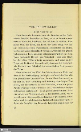 Tod Und Ewigkeit : Eine Ansprache