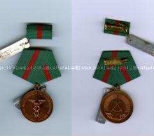 Medaille für treue Dienste in der Zollverwaltung der DDR mit Interimsspange in Bronze