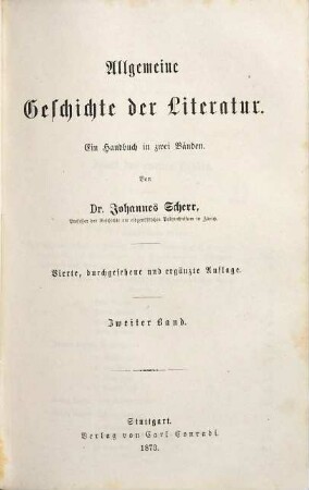 Allgemeine Geschichte der Literatur : ein Handbuch in zwei Bänden, 2