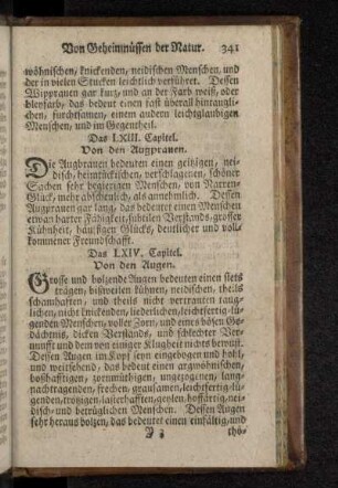 Das LXIII. Capitel. Von den Augprauen.
