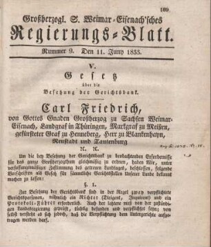 Nr. 9 : 11. Juny 1833