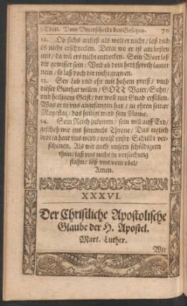 Der Christliche Apostolische Glaube der H. Apostel.
