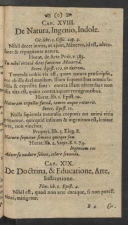 Cap. XVIII. De Natura, Ingenio, Indole.