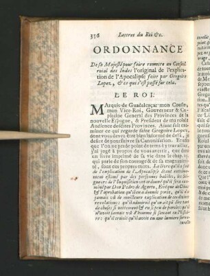 Lettres du Roi ect.