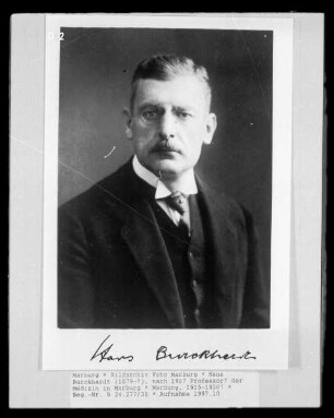 Hans Burckhardt (1879-?), nach 1917 Professor? der Medizin in Marburg