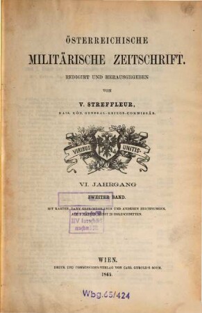 Österreichische militärische Zeitschrift. 1865, 2 = Jg. 6