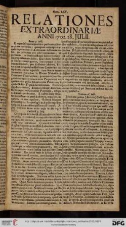 Num. LXV. - Num. LXVI. (28. Julii - 5. Septembris)