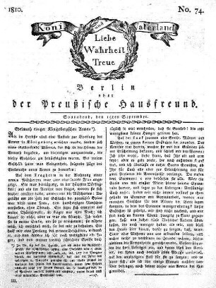 No. 74., 15ten September 1810