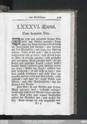 LXXXVI. Capitel. Vom braunen Bier.