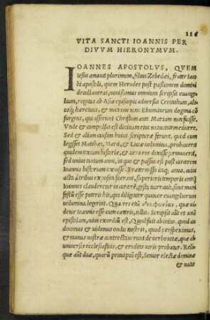 Vita Sancti Ioannis Per Divum Hieronymum.