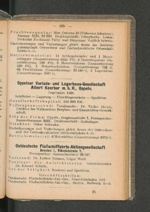 Oppelner Verlade- und Lagerhaus-Gesellschaft Albert Koerber m. b. H., Oppeln.