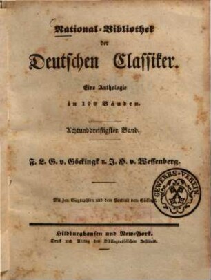 Anthologie aus den poetischen Werken