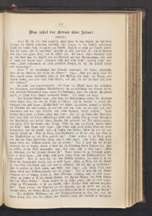 Was lehrt der Koran über Jesus ? (Schluß)