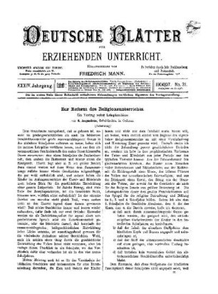 Zur Reform des Religionsunterrichts : ein Vortrag nebst Lehrplanskizze ; (Fortsetzung)