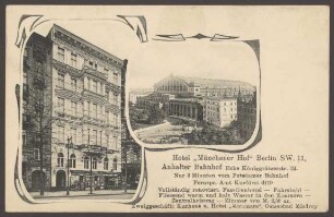 Ansichtskarte Hotel "Münchener Hof", Königgrätzer Straße 34