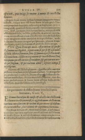 De partitione & distinctione intellectionis humanae, Cap. V.