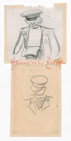 Soldat mit Schnauzbart und Umhängetasche