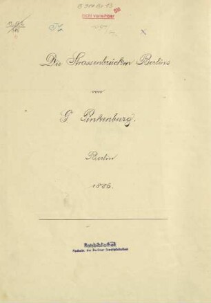Die Strassenbrücken Berlins