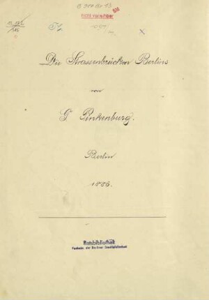 Die Strassenbrücken Berlins
