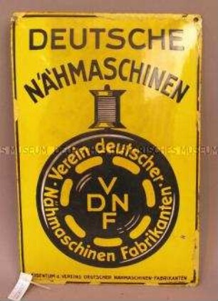 Werbeschild "Deutsche Nähmaschinen"