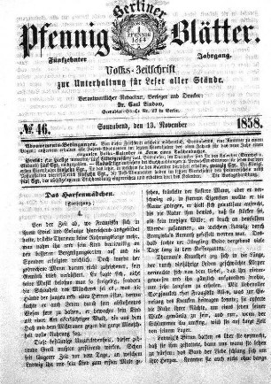 No. 46, Sonnabend, den 13. November