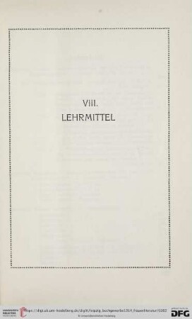 VIII. Lehrmittel