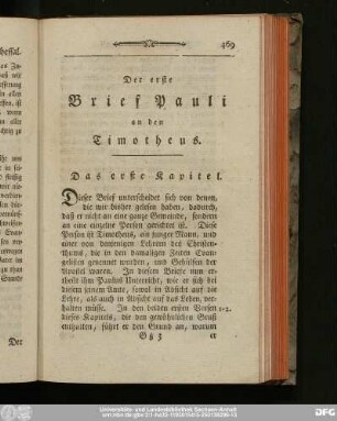 Der Brief Pauli an den Timotheus.